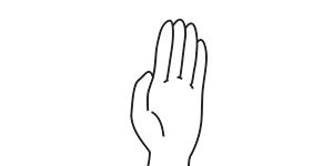 The paper hand motion is basically a flat hand.